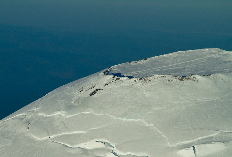 Climbers Approaching Crater Of Mount Rainier
